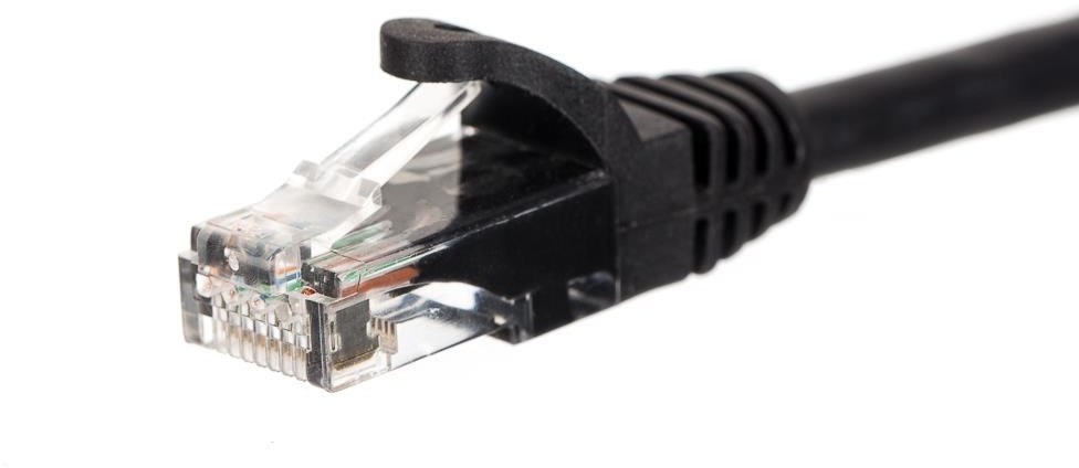 NetRack patchcord RJ45, flooded cover, cat. 6 UTP, 0.5m black (BZPAT0P56K)