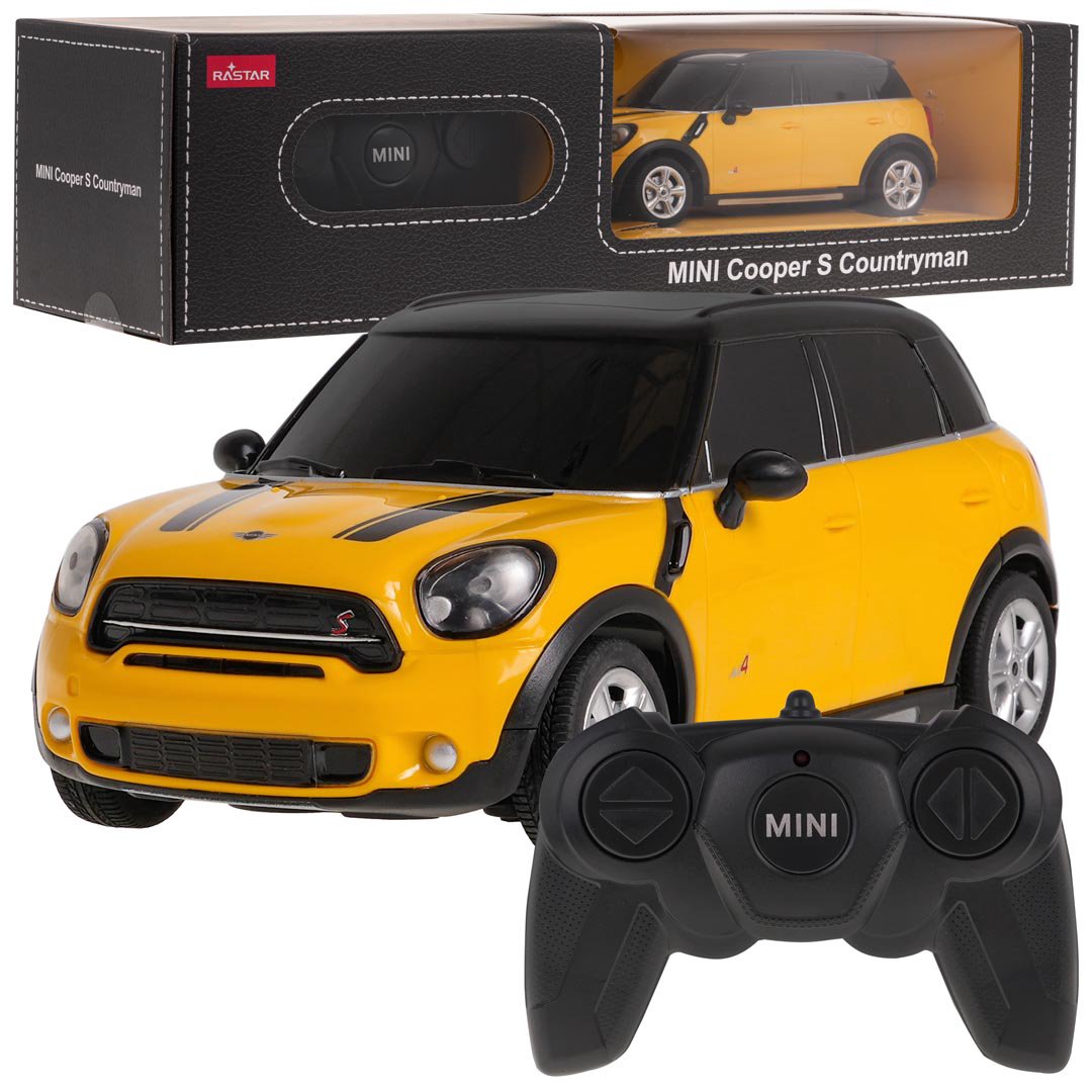 Nuotoliniu būdu valdomas Mini Countryman 1:24, geltonas