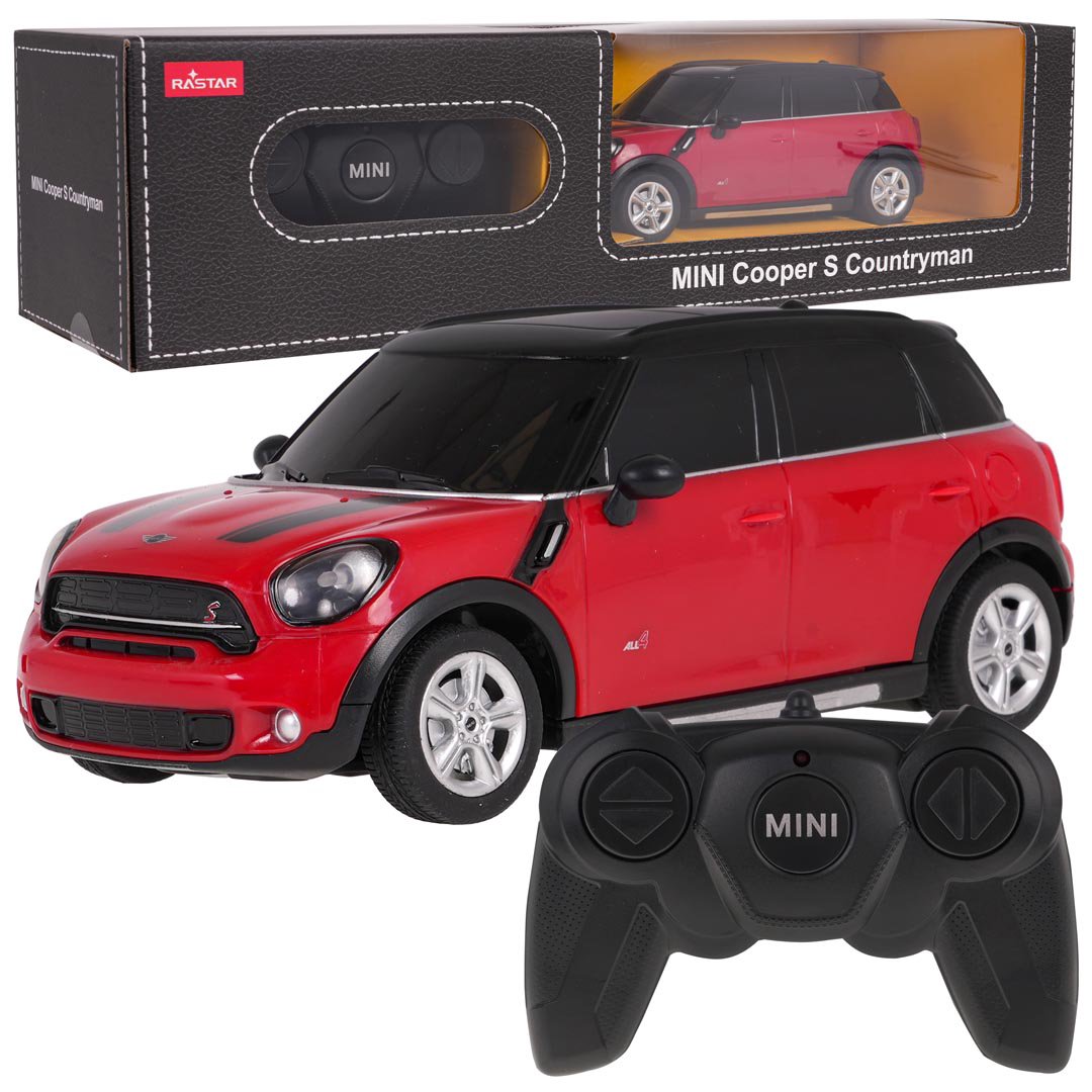 Nuotoliniu būdu valdomas Mini Countryman modelis, raudonas