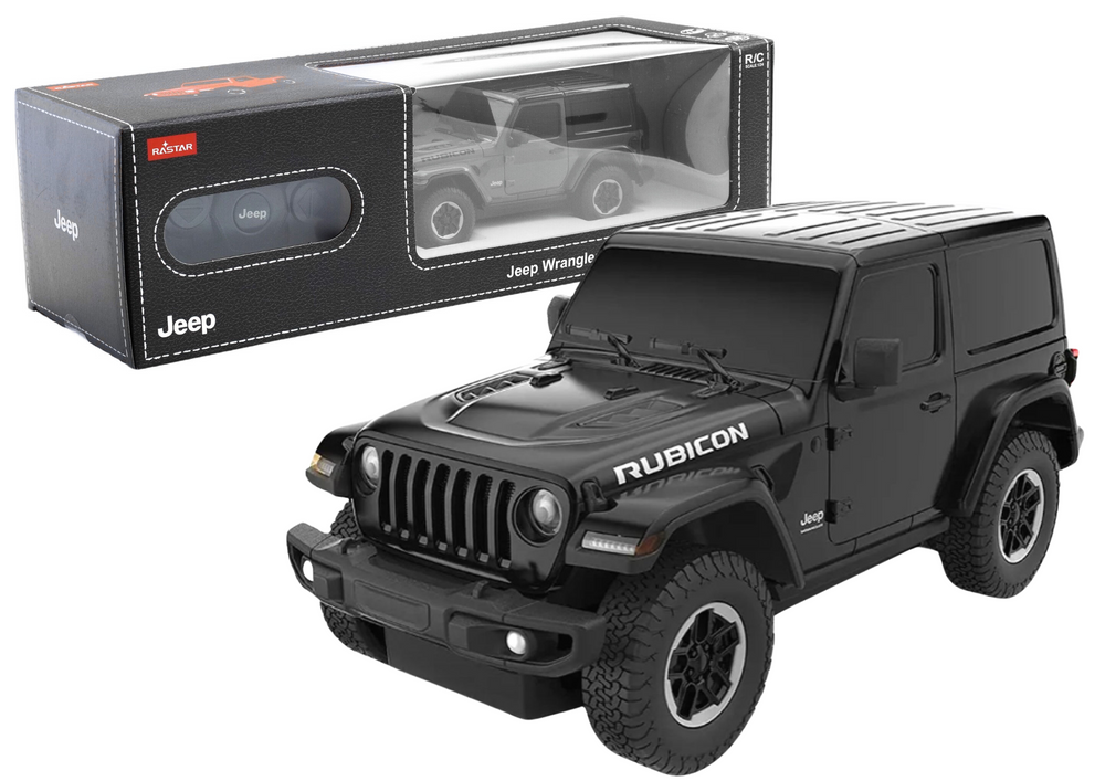 Nuotoliniu būdu valdomas automobilis Jeep Wrangler Rubicon, juodas