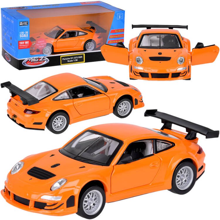 Metalinis automobilio modelis Porsche 911 GT3 RSR 1:32, oranžinis