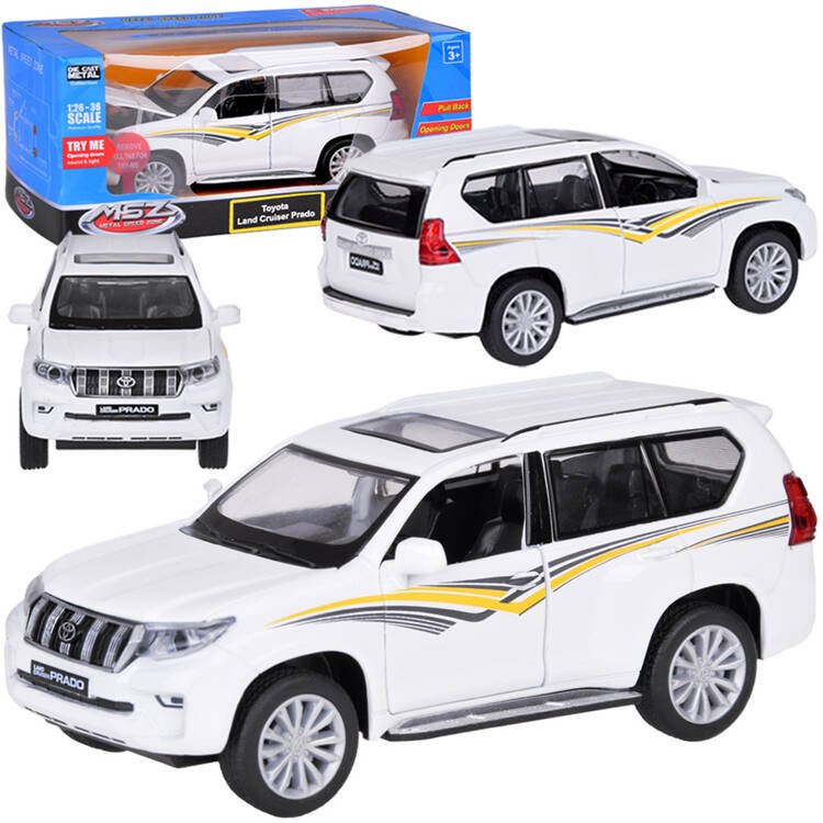 Metalinis automobilio modelis Toyota Land Cruiser Prado su šviesomis ir garsu