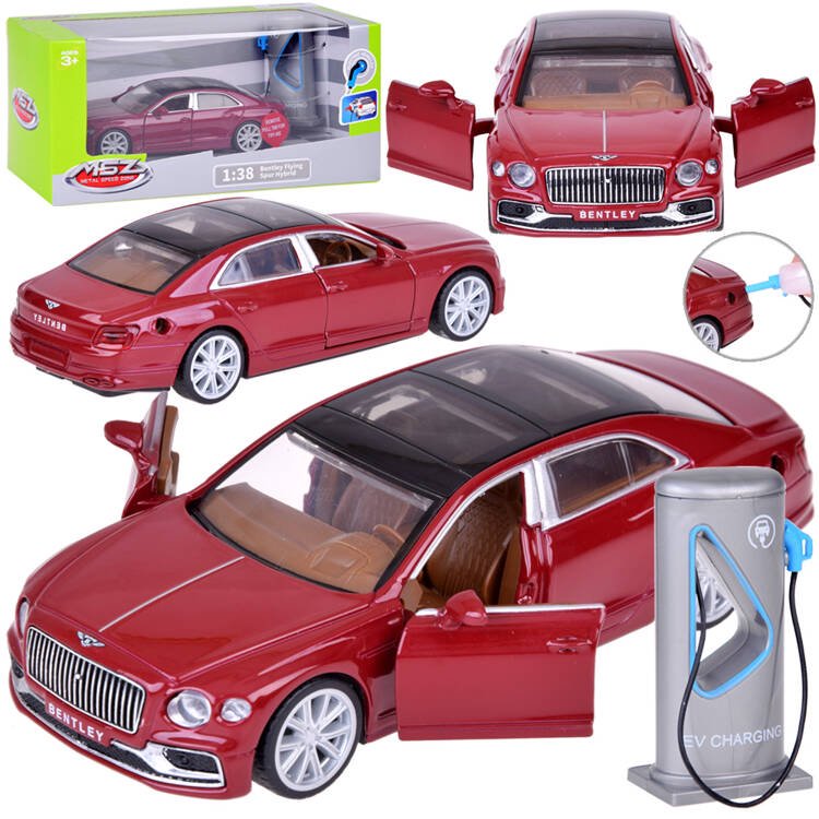 Metalinis automobilio modelis Bentley Flying Spur Hybrid su garsais ir šviesomis