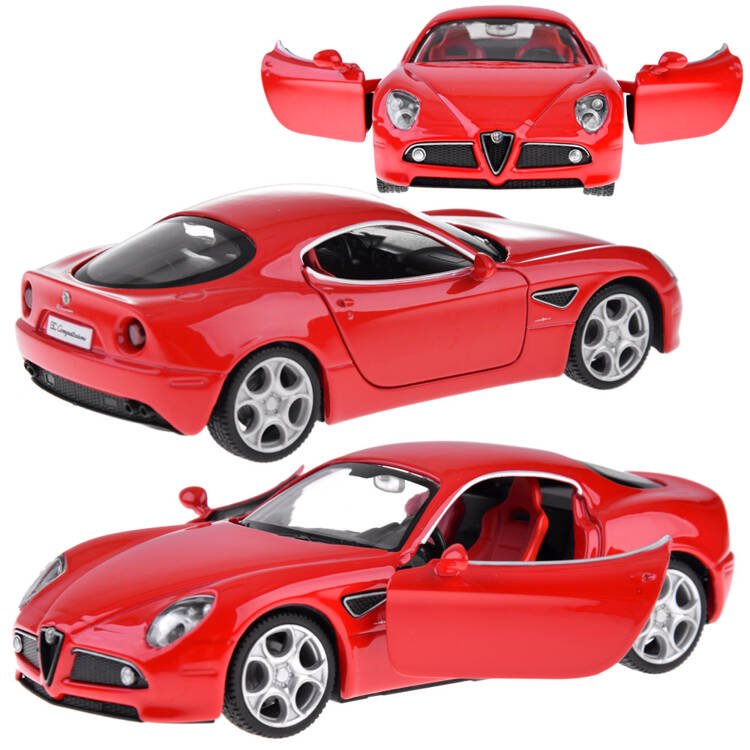 Metalinis automobilio modelis - Alfa romeo 8c  , raudona
