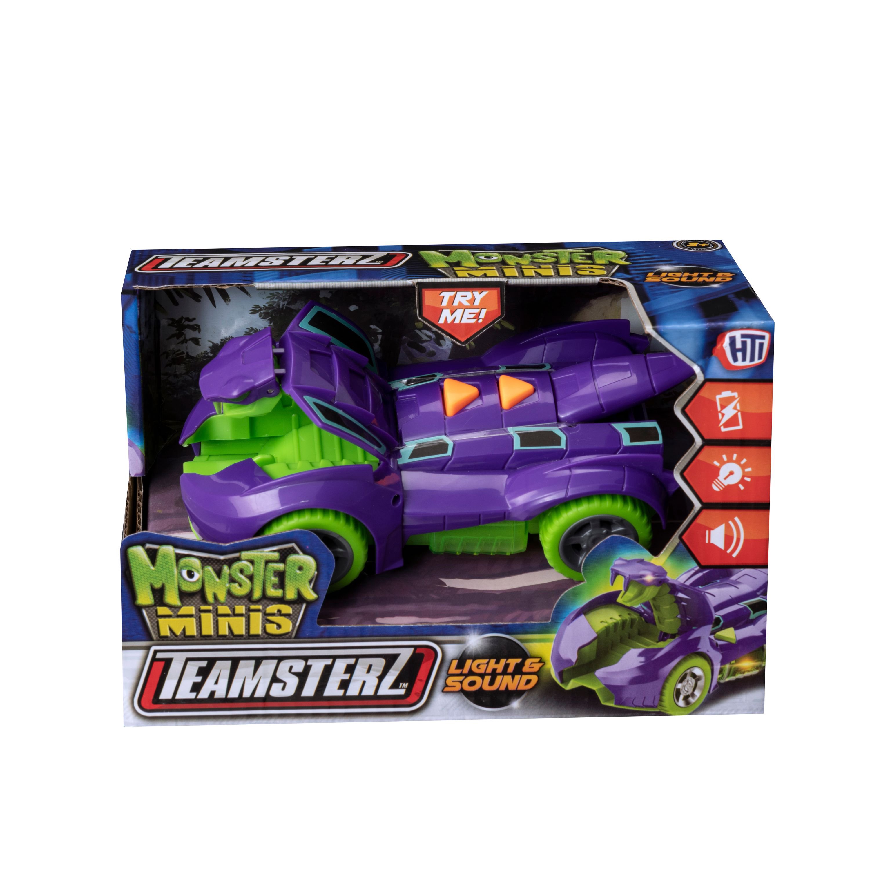 TEAMSTERZ Automobilis su šviesomis ir garsais „ Mighty Machine cobra“, 12,5 cm