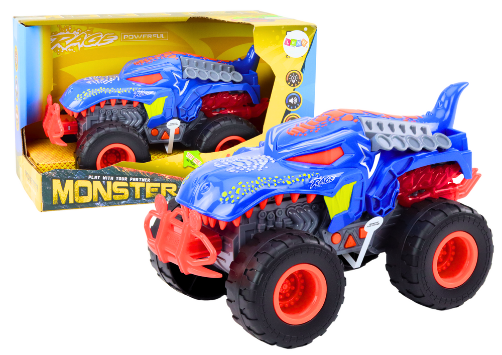 Žaislinis dinozauras automobilis, mėlynas