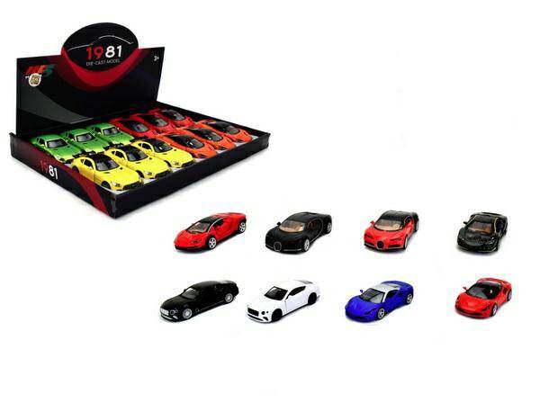 Metalinis žaislinis automobilis, spalvotas