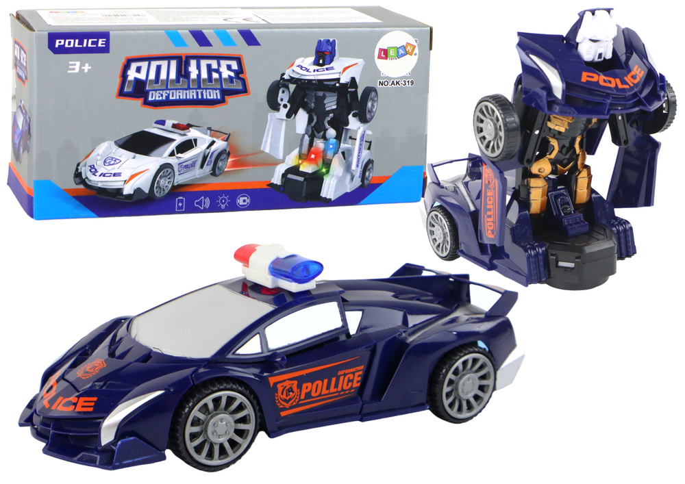 Policijos automobilis - robotas, mėlynas