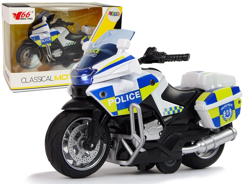 Žaislinis policijos motociklas, 1:14