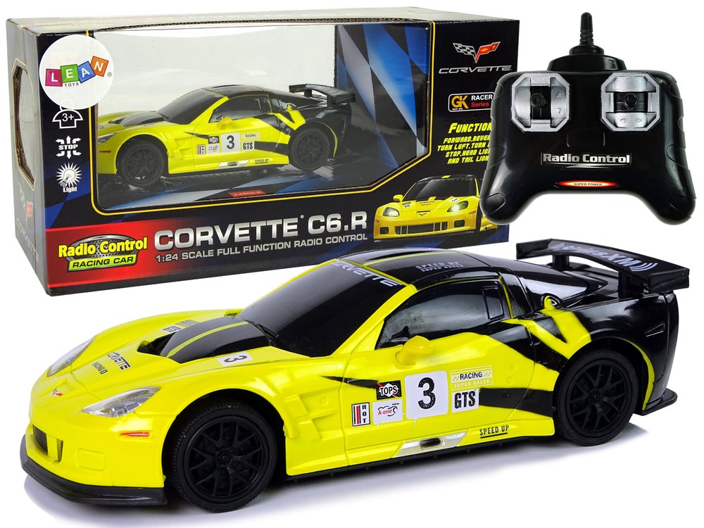 Sportinis nuotoliniu būdu valdomas automobilis Corvette C6.R , geltonas