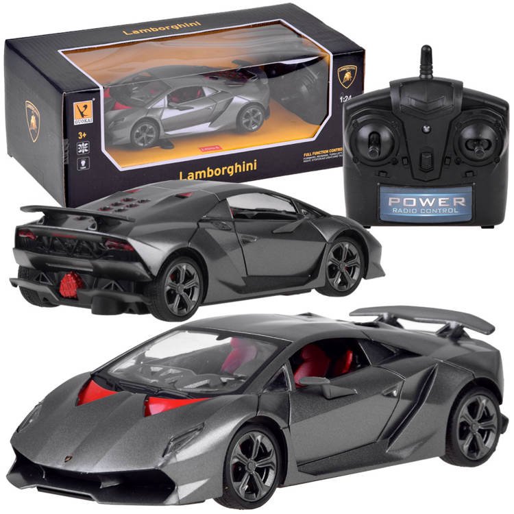 Nuotoliniu būdu valdomas automobilis - Lamborghini, pilkas