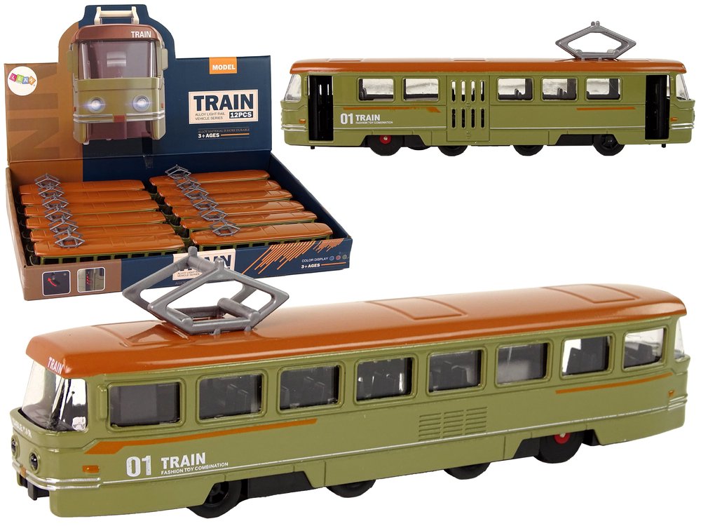 Žaislinis tramvajus, žalias, 1vnt.