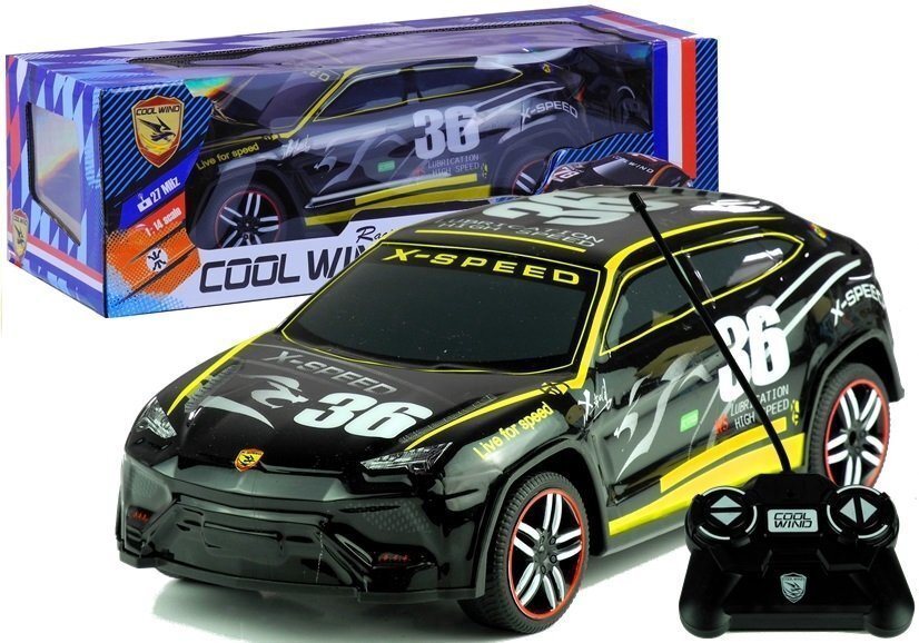 Nuotoliniu būdu valdomas X-Speed sportinis automobilis, juodas