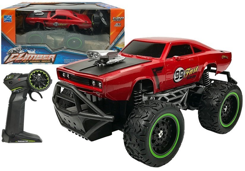 Nuotoliniu būdu valdomas automobilis - Climber 4x4, raudonas