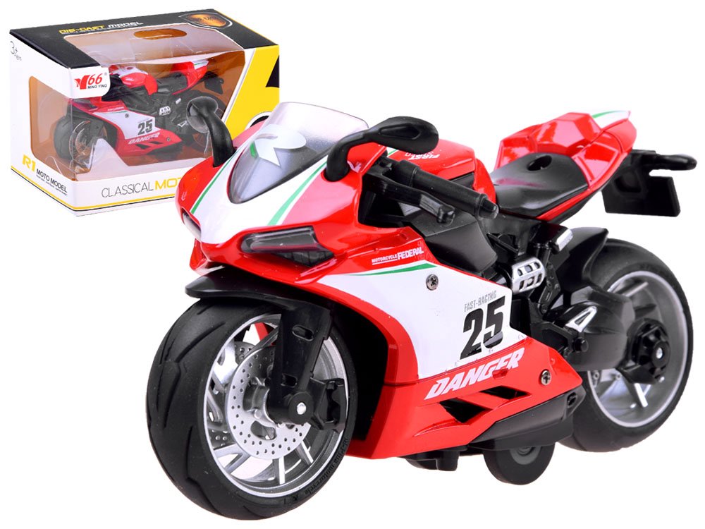 Žaislinis motociklas - Diecast model, raudonas