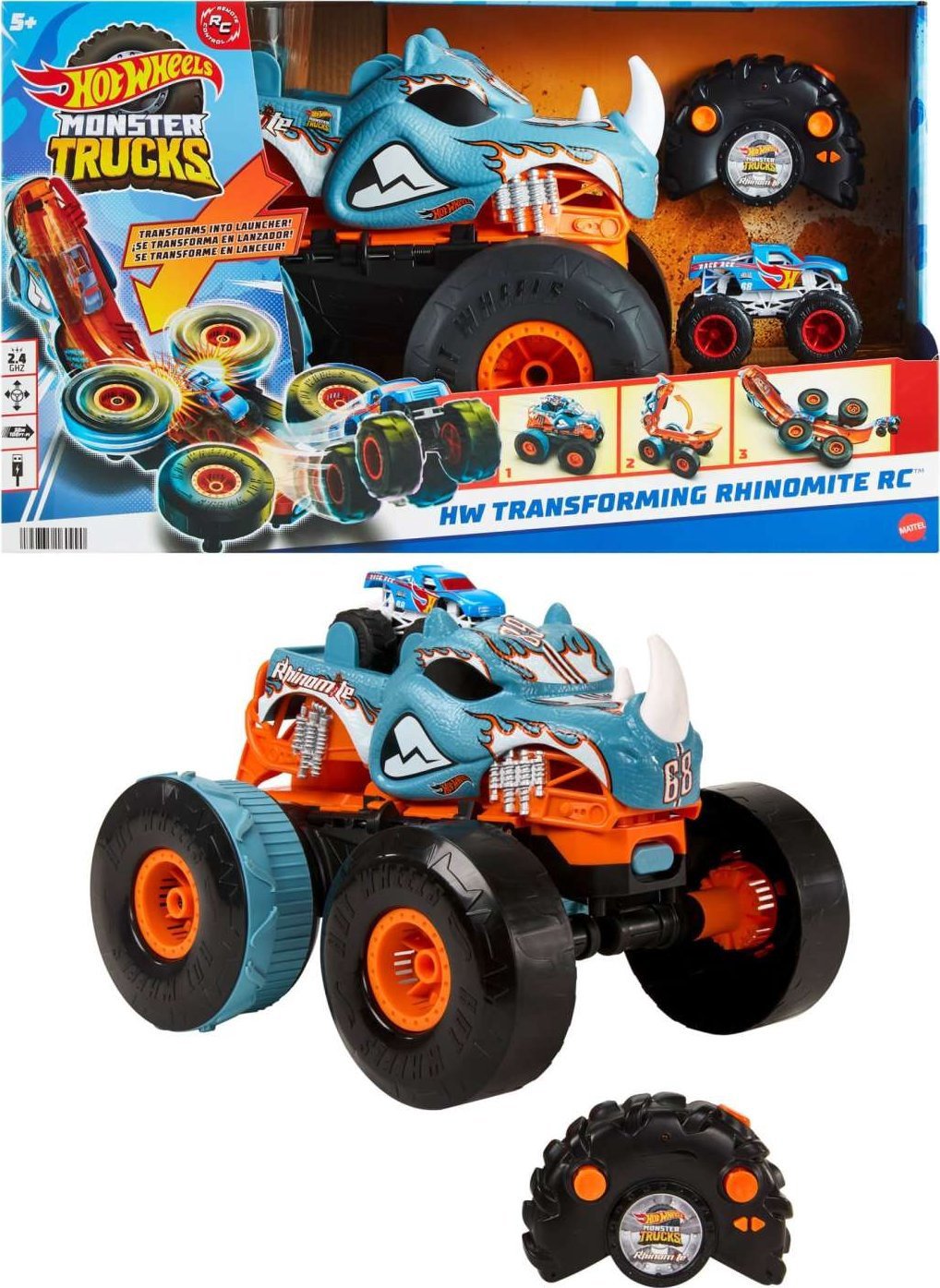 Mattel Hot Wheels R/C Rhinomite Mega Transformation 1:12 (HPK27)