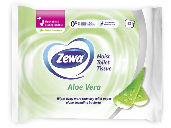 Popierius tualetinis drėgnas 42 vnt AloeVera Zewa