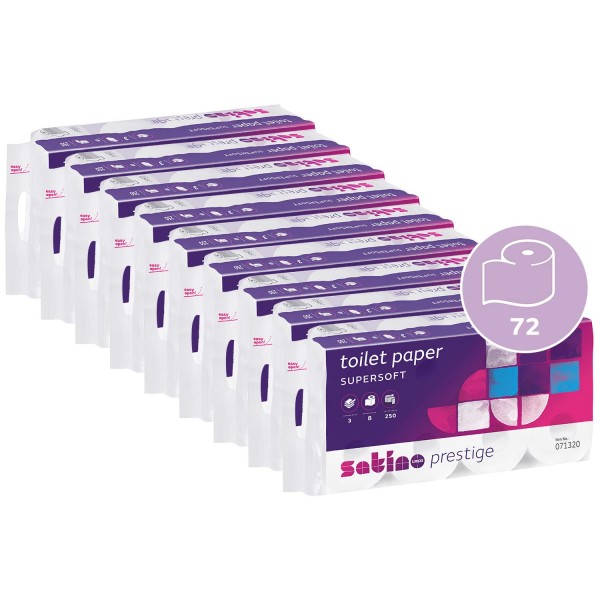 Tualetinis popierius Prestige Satino 3 sluoksnių, 72 rulonai