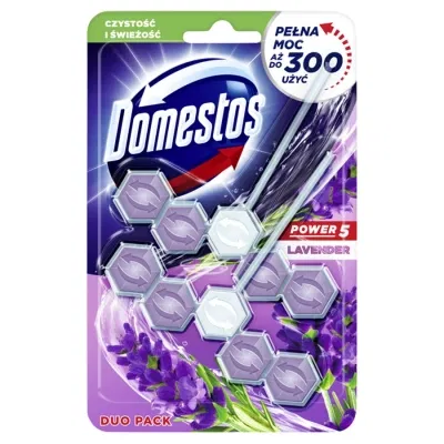 WC valiklis-gaiviklis DOMESTOS DUO Lavender, 2 x 53 g