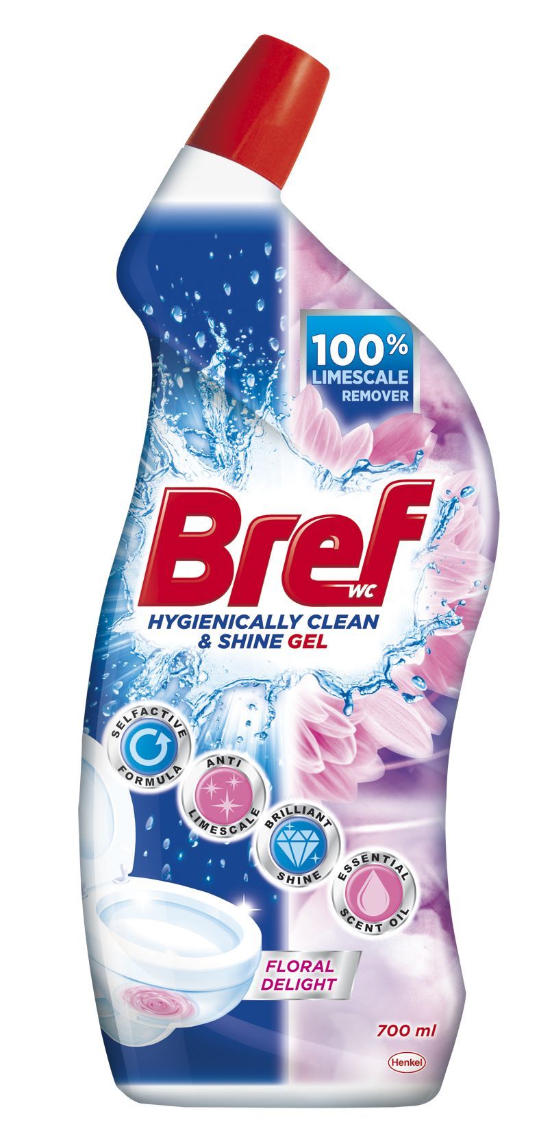 WC valiklis BREF Power Active Floral Delight, 700 ml