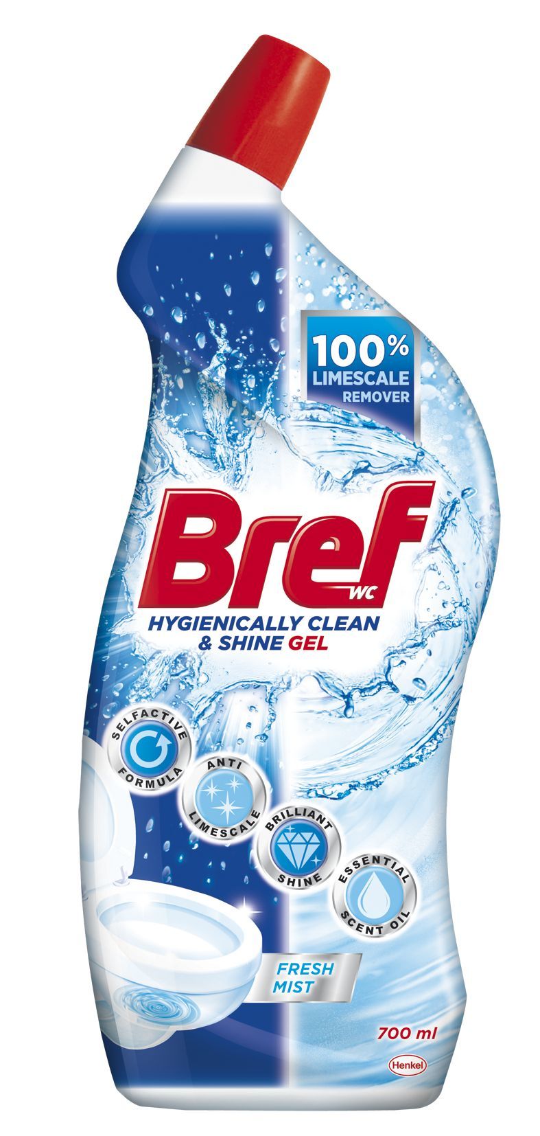 WC valiklis BREF Power Active Fresh Mist, 700 ml