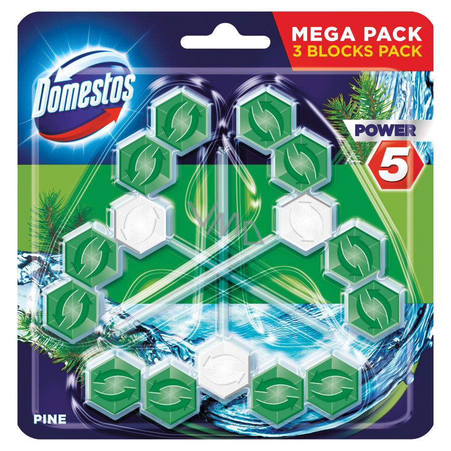 WC valiklis-gaiviklis DOMESTOS Pine, 3 x 50 g