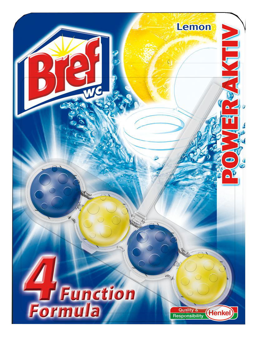 WC valiklis-gaiviklis BREF Power Aktiv Lemon, 50g