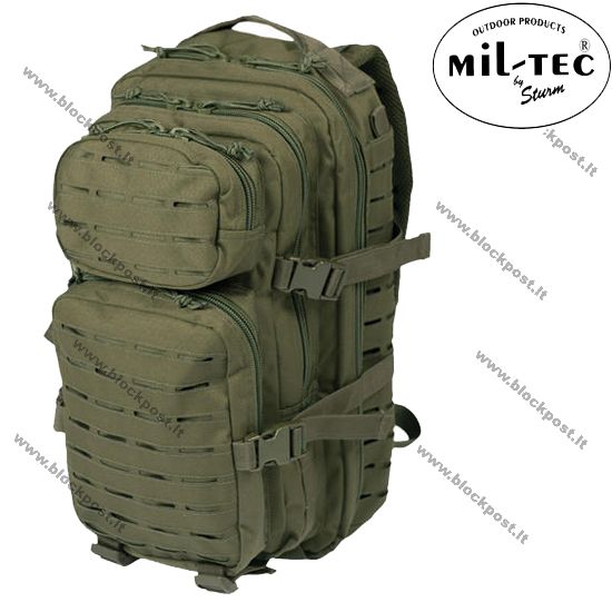 Kuprinė Mil-tec Assault Laser Cut LG, žalios spalvos, 36L .