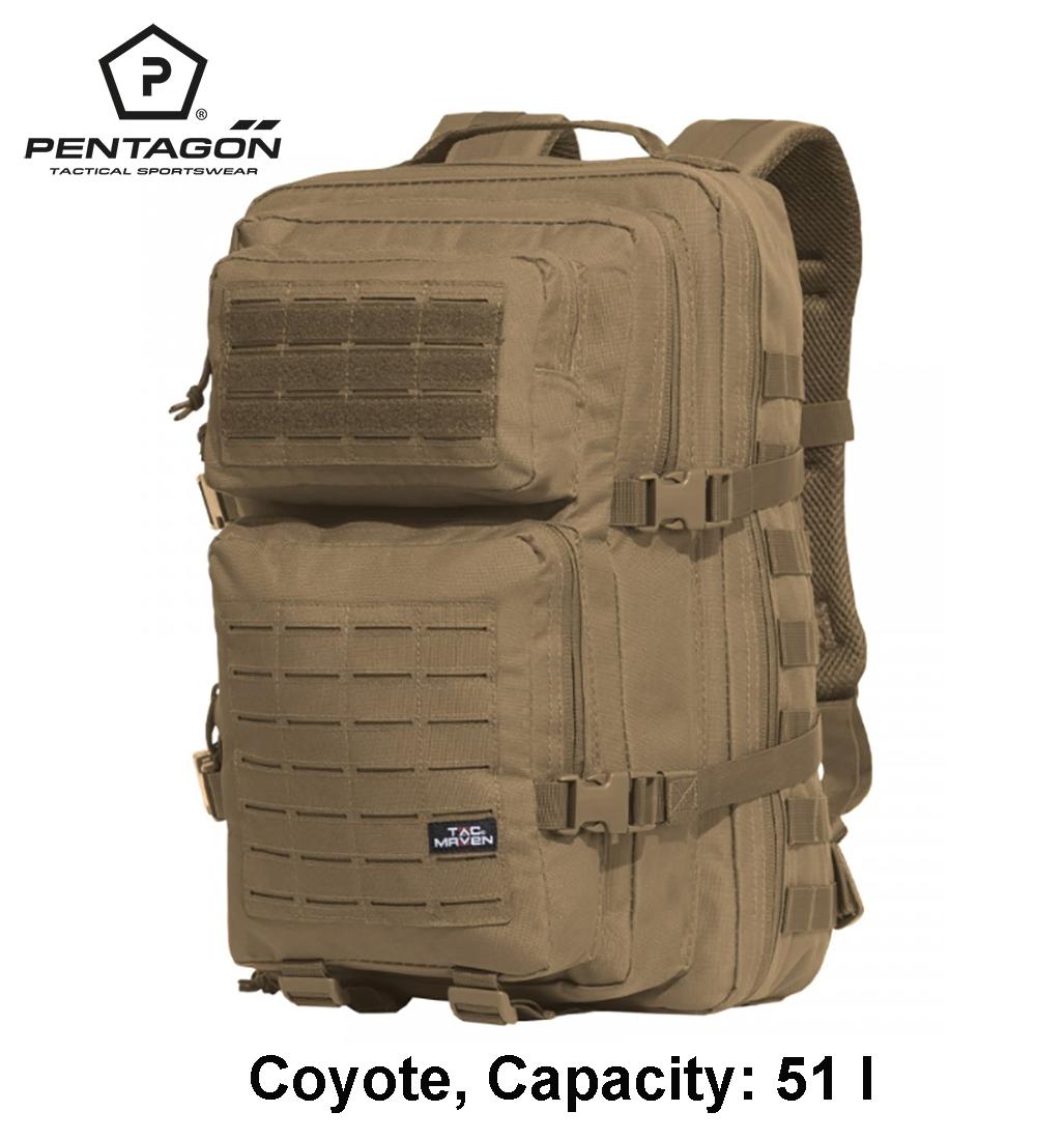 Pentagon Tac Maven Assault Laser Cut Large 51 l kuprinė Coyote MLP išsiuntimas 9 d.