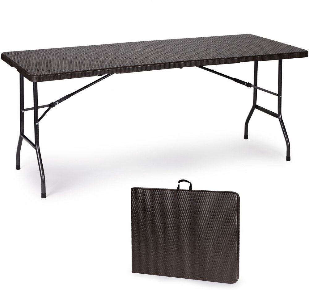 Sodo banketų maitinimo stalas sulankstomas 180 cm rotango