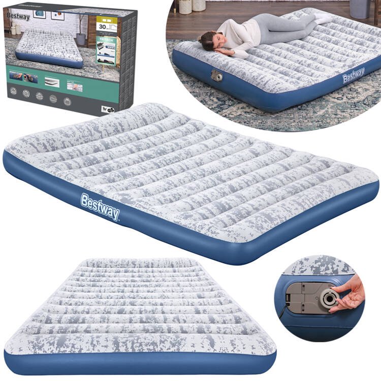 Bestway Tritech Fashion Flock Air Mattress Queen  čiužinys 203 cm x 152 cm x 30 cm