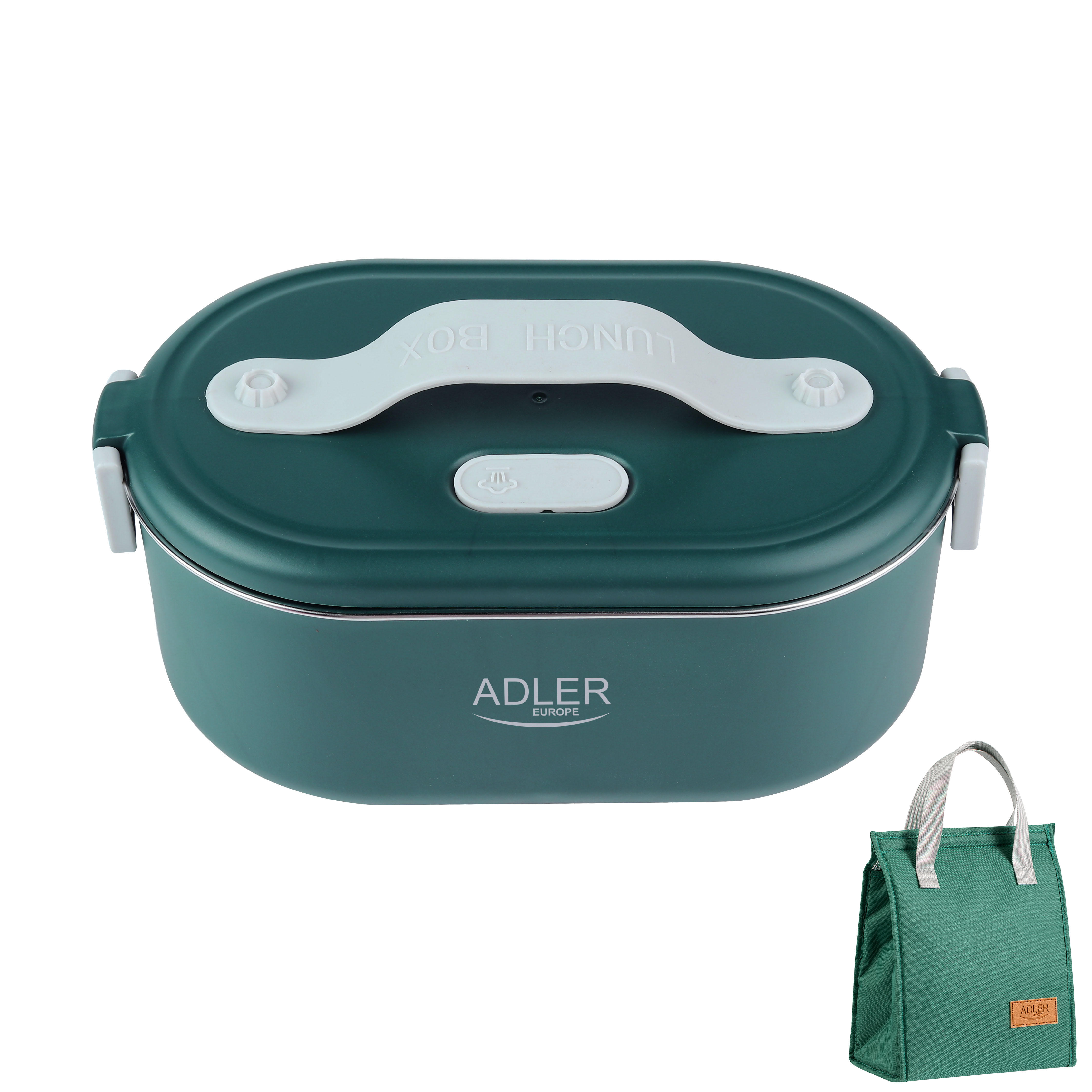 Šildoma pietų dėžutė Adler AD 4522, 0.8 L, plastikas/nerūdijantis plienas, žalia, su dangčiu