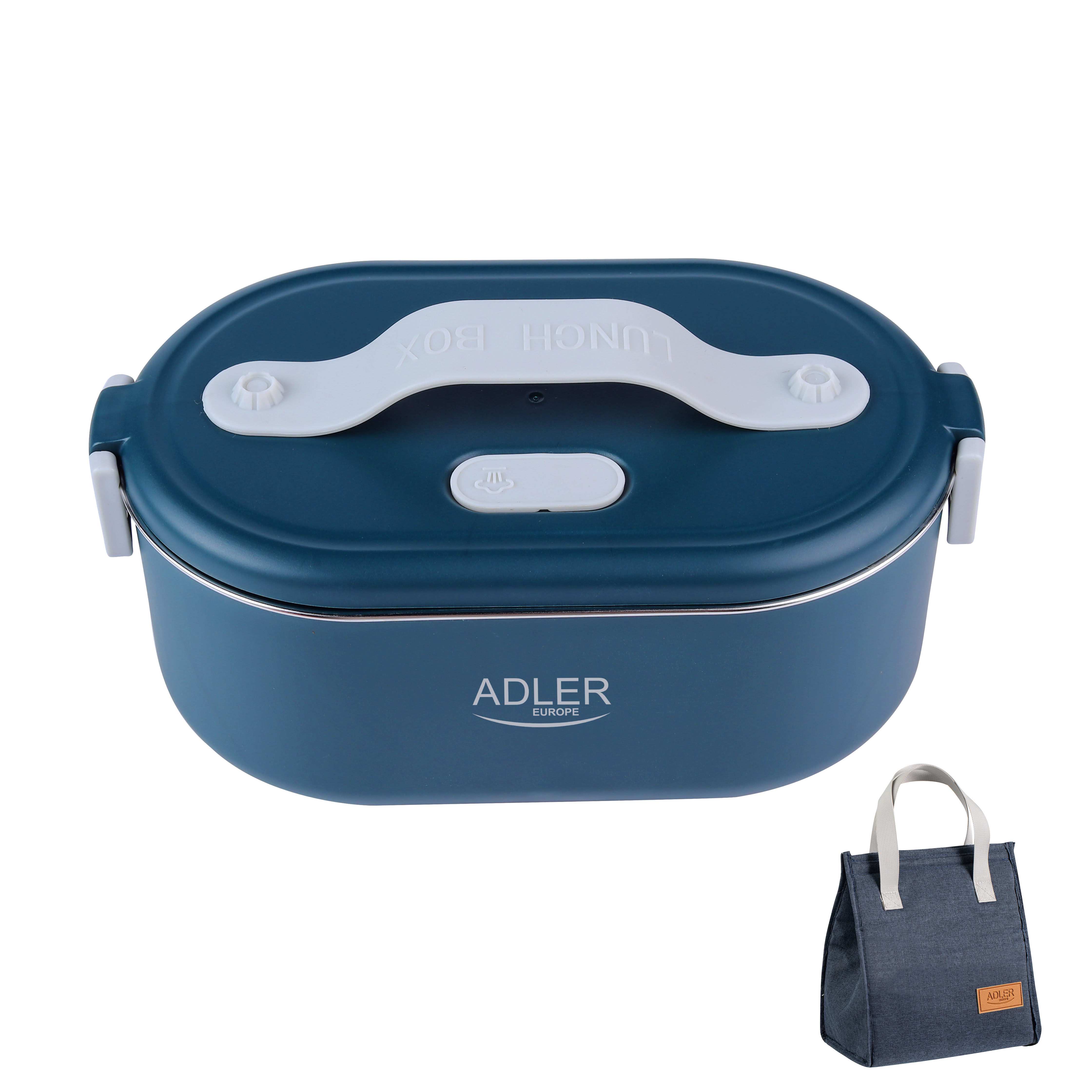 Šildoma pietų dėžutė Adler AD 4522, 0.8 L, plastikas/nerūdijantis plienas, mėlyna, su dangčiu