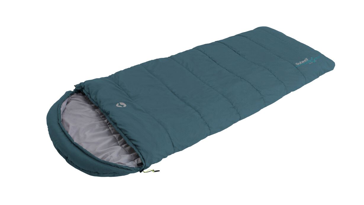Miegmaišis Outwell Campion Lux, -16/5 °C, 2 būdų atidarymas - automatinis užraktas, L-forma, žalsva