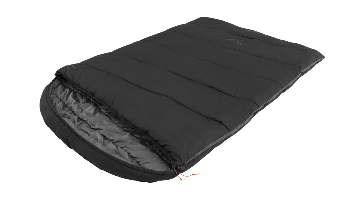 Miegmaišis Easy Camp Raven Square Double, 220x150 cm, -9 iki 10 °C, dvipusis atviras galas, L formos, automatinis užraktas