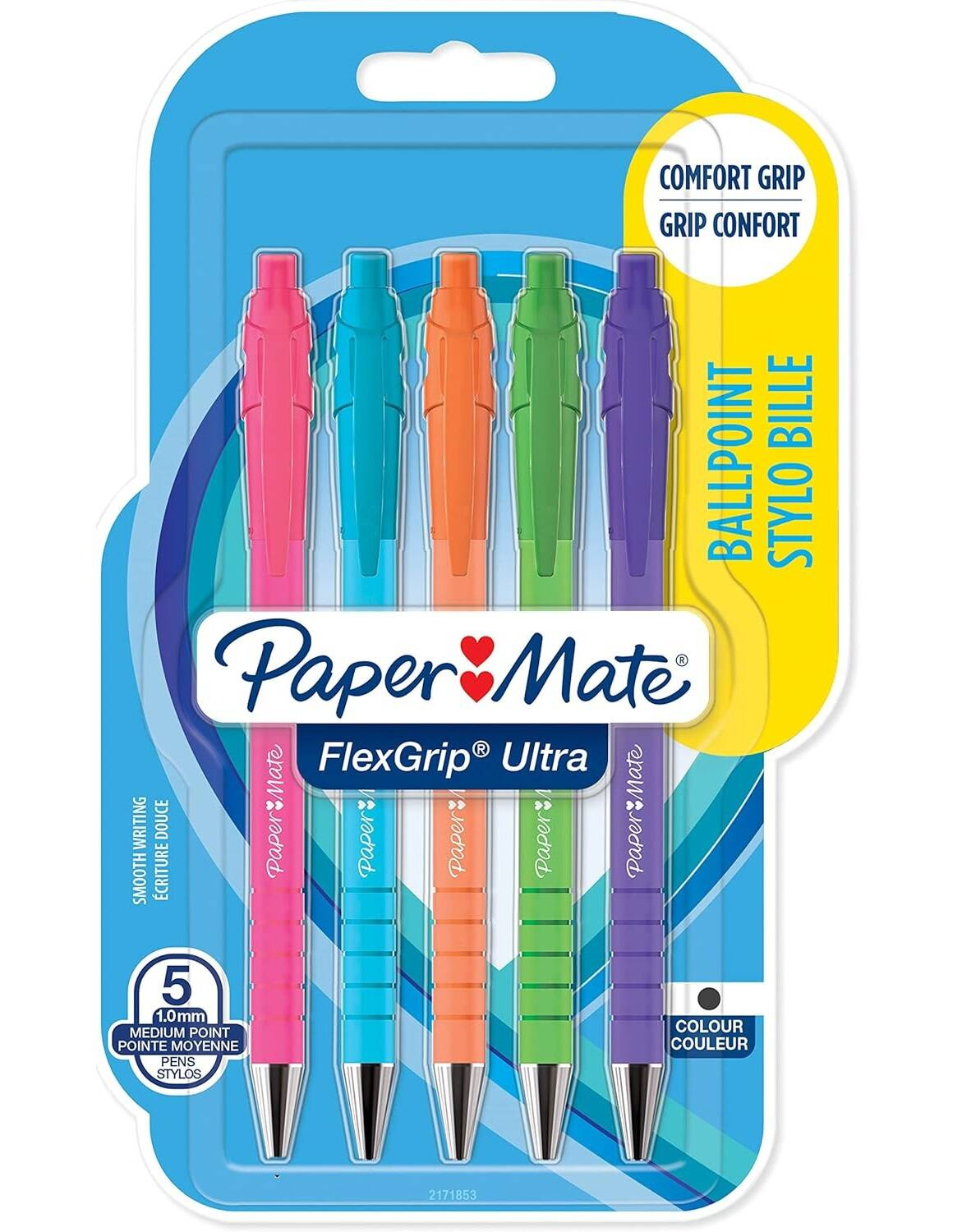 Automatiniai tušinukai Paper Mate Flexgrip Bright juoda 5 vnt. - 2171853