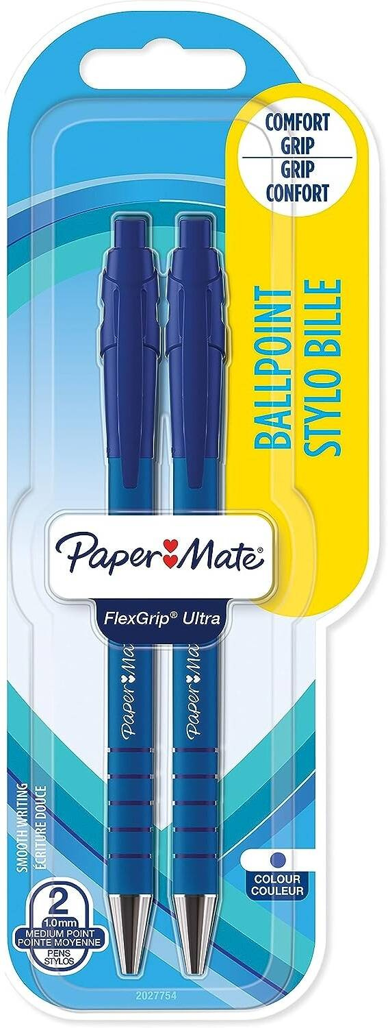 Paper Mate Flexgrip Ultra 1,0 mm mėlynos spalvos automatinis plunksnakotis2 vnt. - 2027754