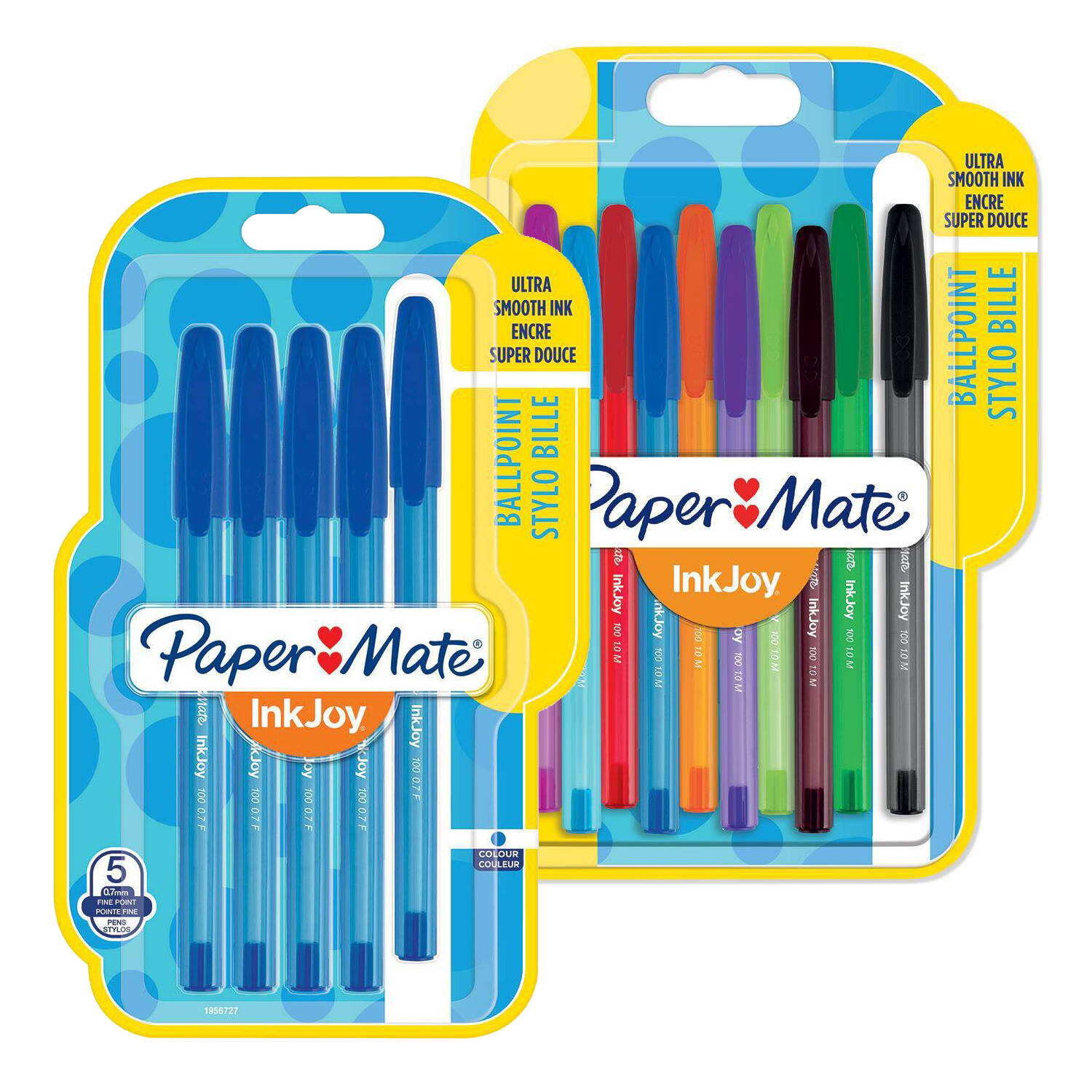 Paper Mate InkJoy rašiklių rinkinys 10 spalvų ir mėlynos spalvos rašiklių 5 vnt.