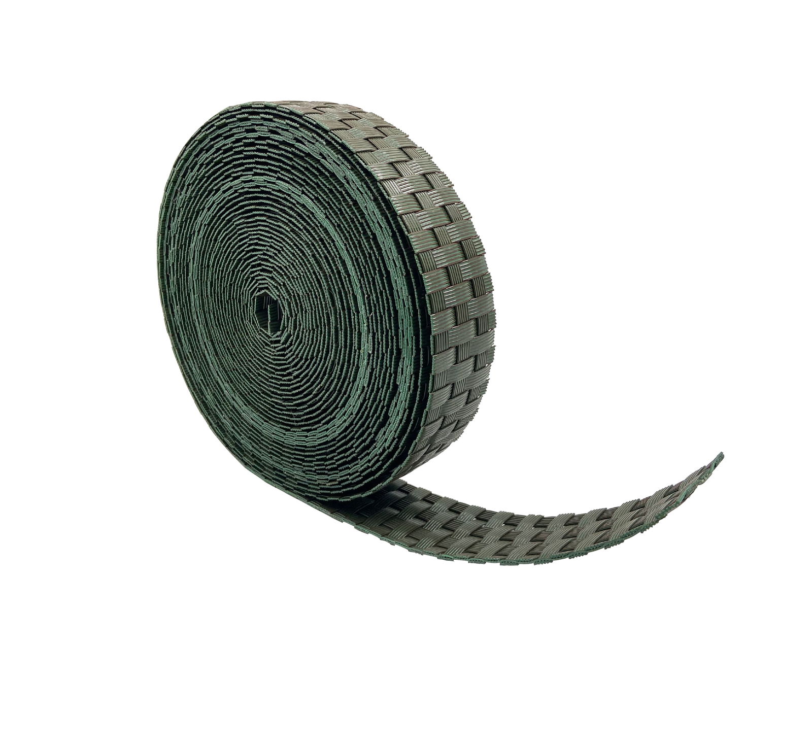 Siaura tvoros juosta MIKKO RATTAN, žalios sp., 4,75 cm pločio, 12,75 m ilgio