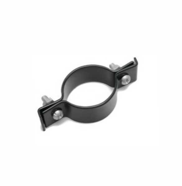 Metalinė apvali apkaba - tiesi, 38 mm, antracito spalvos