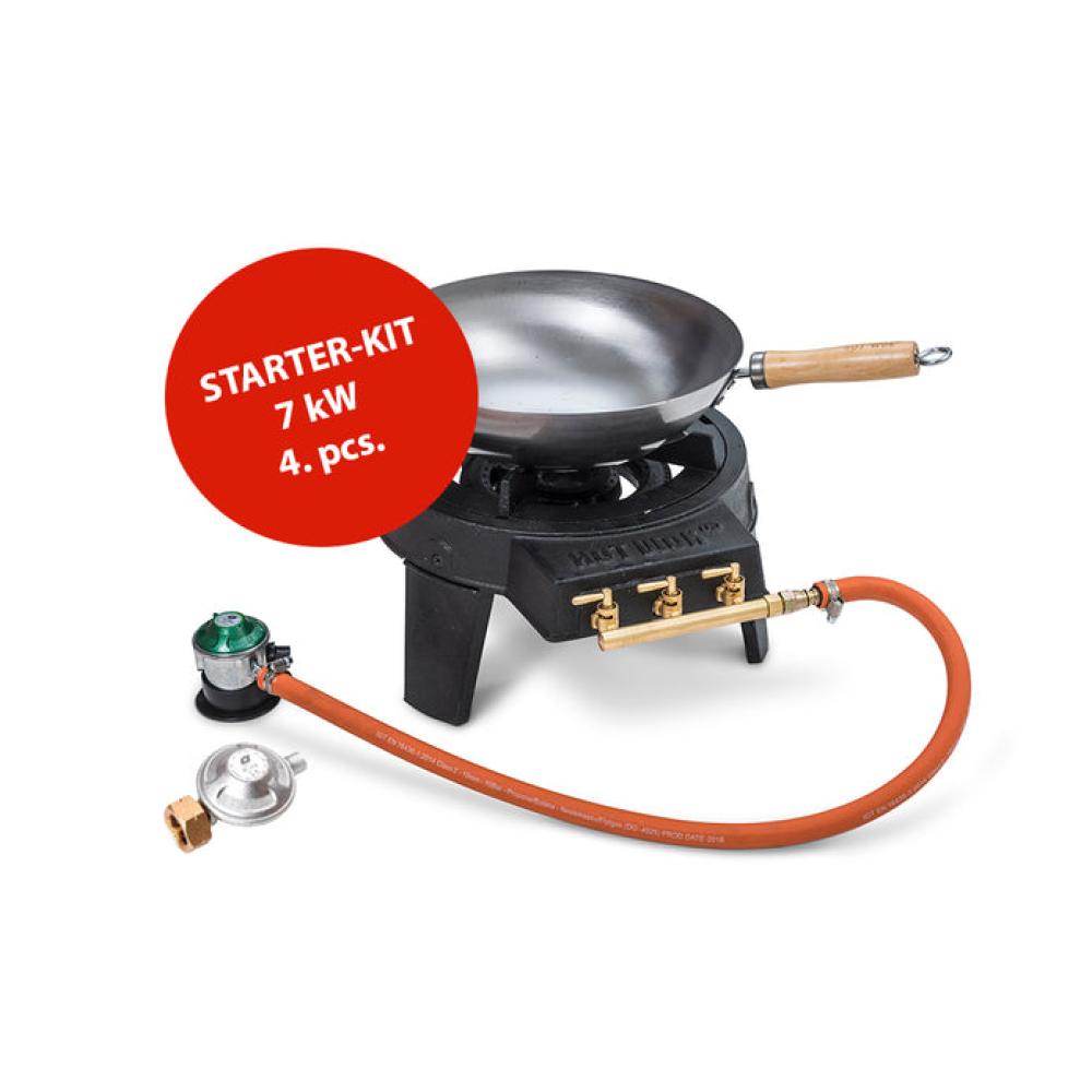 Wok degiklio rinkinys „HOT WOK“ 7,0 kW (wok keptuvė, reguliatorius, žarna)