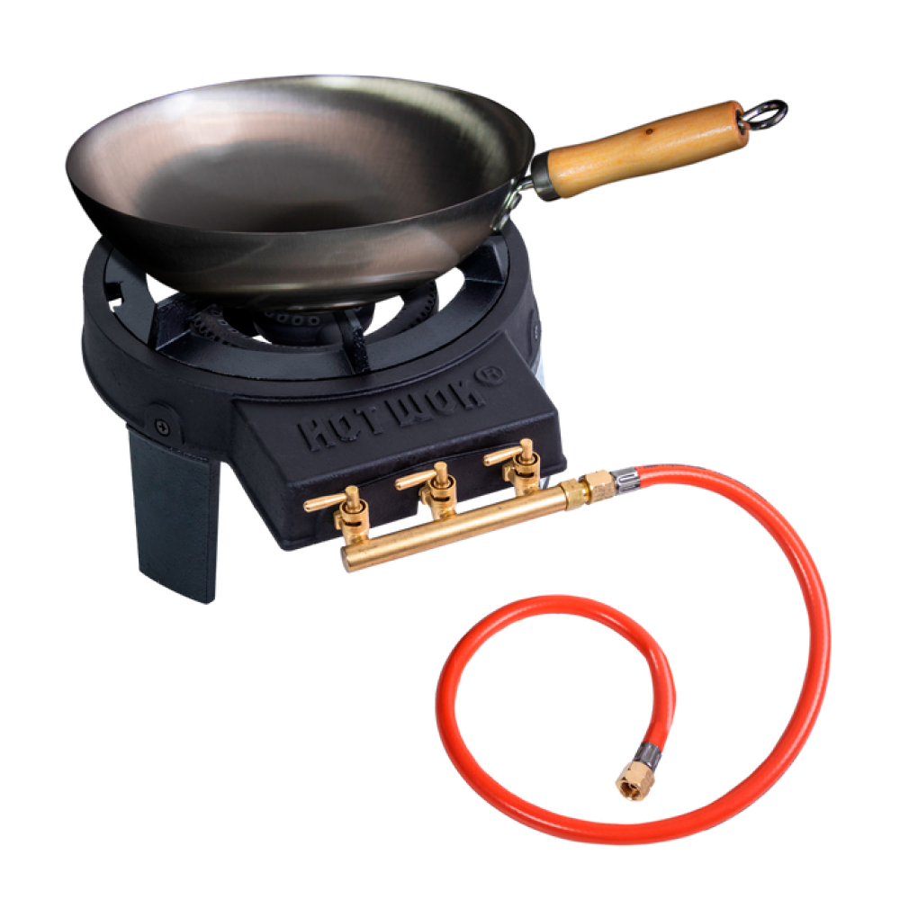 PRO Wok degiklio rinkinys „HOT WOK“ 12 kW (wok keptuvė, reguliatorius, žarna)