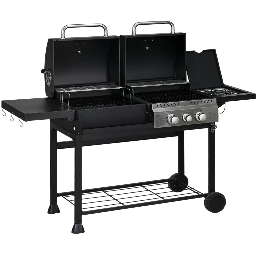 Dujinis grilis su 2+1 degikliais, termometru, 3 kW, BBQ kepsninė