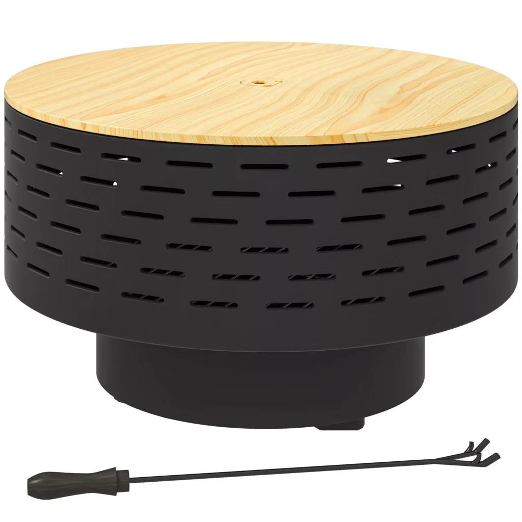 3-in-1 nerūdijančio plieno ugniakuras su grotelėmis Ø60 x 39cm