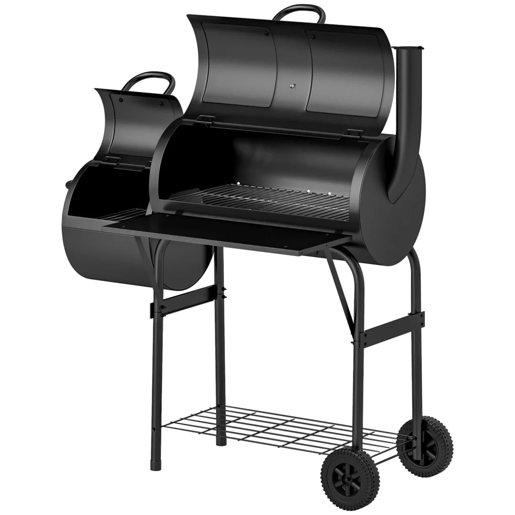 Anglių kepsninė iš plieno BBQ rūkykla su dangčiu termometras, 109x60x120 cm