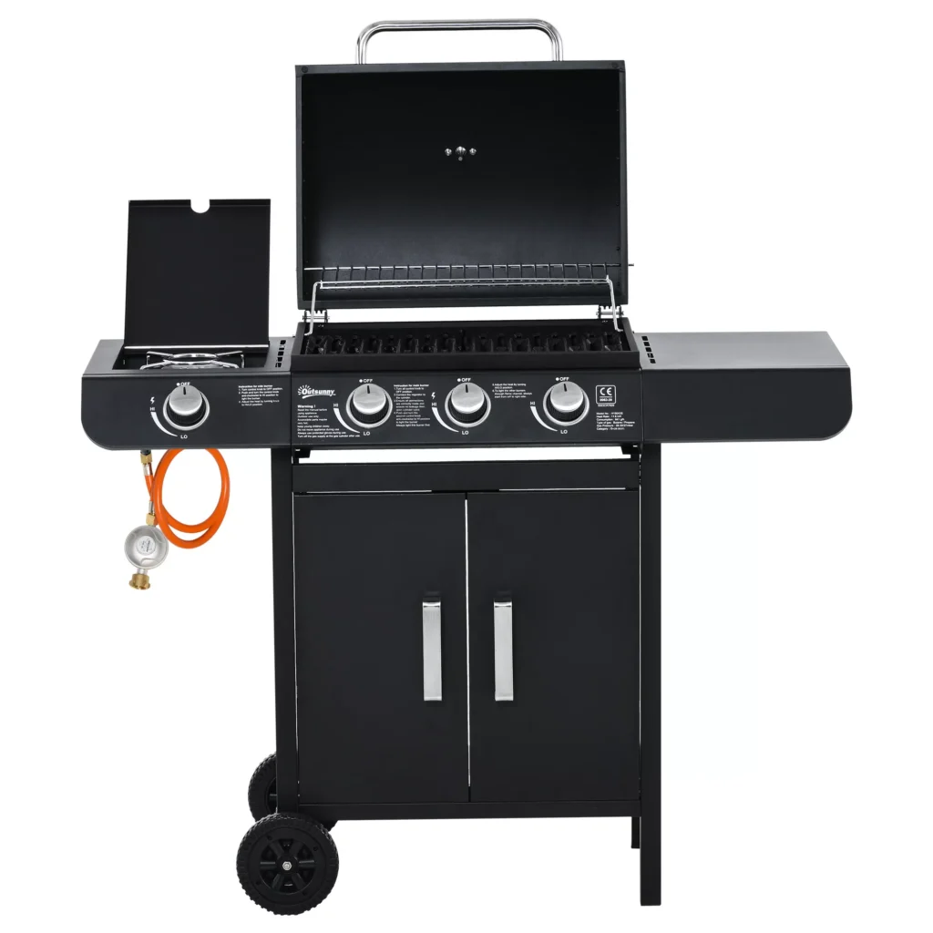 Dujinė kepsninė BBQ su 3 degikliais - Juoda 110 x 50 x 100 cm