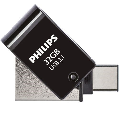 PHILIPS USB 3.1 / USB-C atmintinė Midnight black 32GB