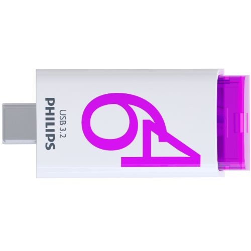 PHILIPS USB-C 3.2 Gen 1 atmintinė Click Magic Purple 64GB