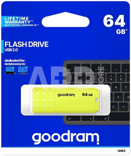 GOODRAM UME2 USB 2.0 64GB Yellow