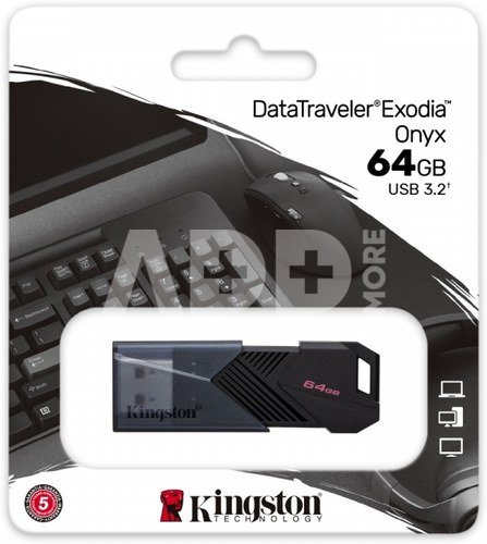 Kingston DataTraveler Exodia Onyx 64GB USB 3.2 Flash Drive